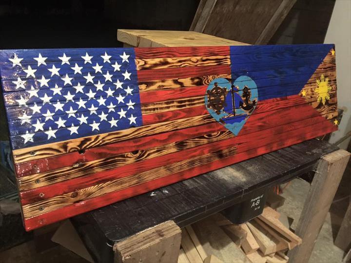 Recycled pallet flag