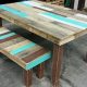 diy pallet dining table with a matching bench