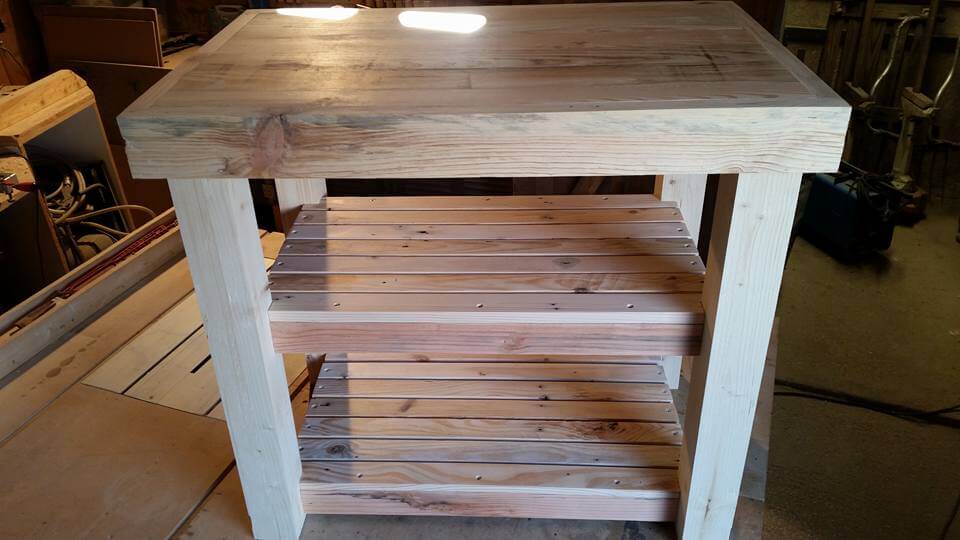 custom-built pallet kitchen island