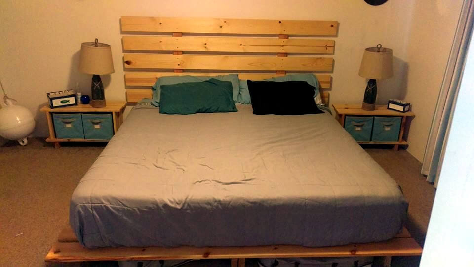 no-cost wooden pallet bed with headboard