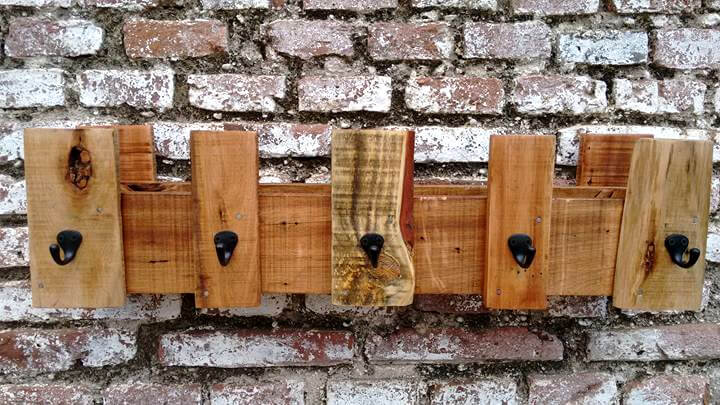 Wooden pallet coat organizer