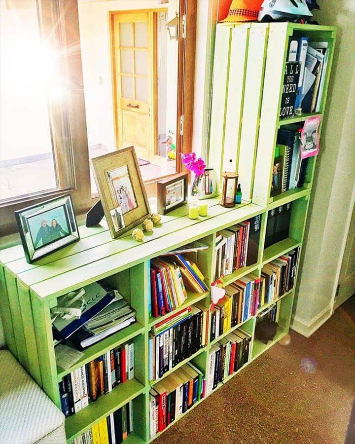 custom L-shape bookshelf