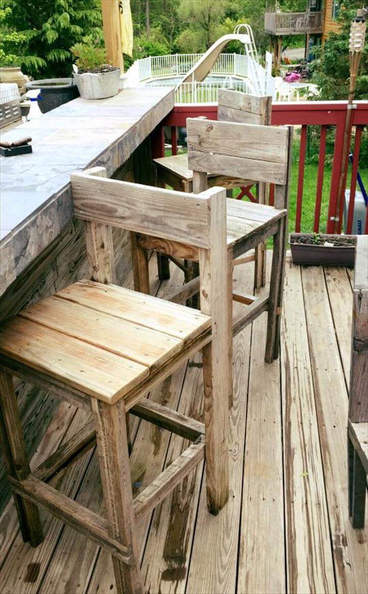 pallet made stool seats