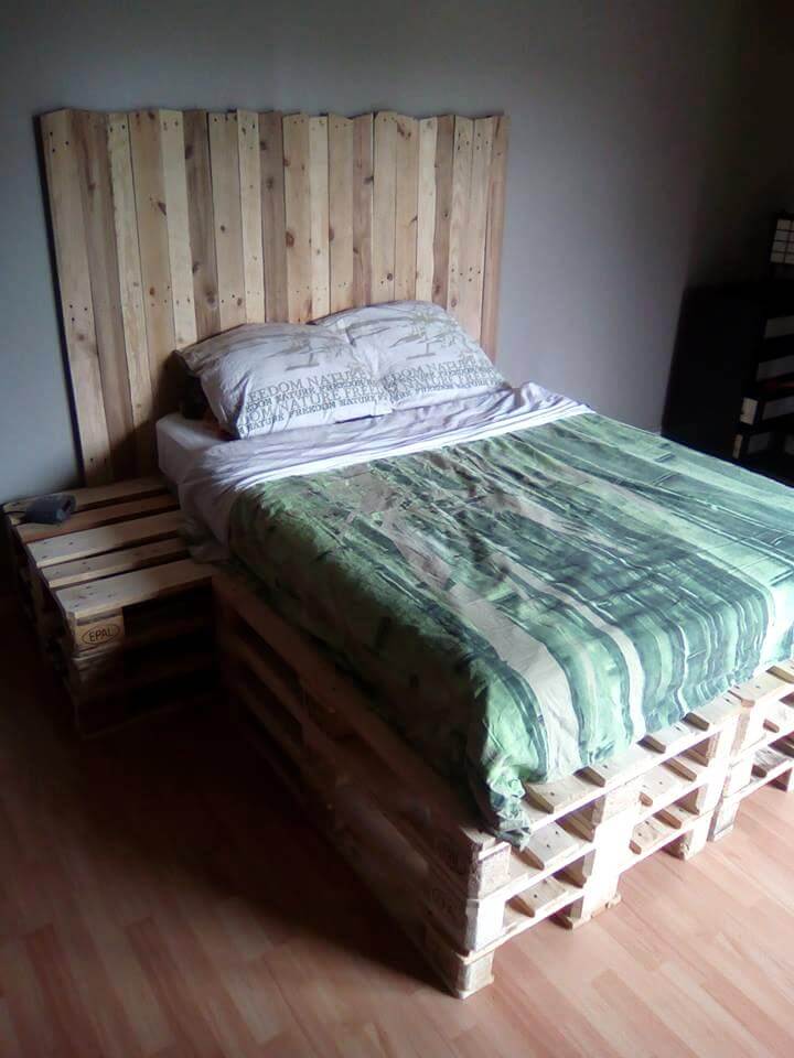diy pallet bed with headboard