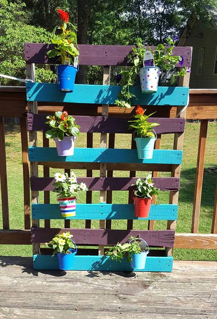 pallet made flower pot holder