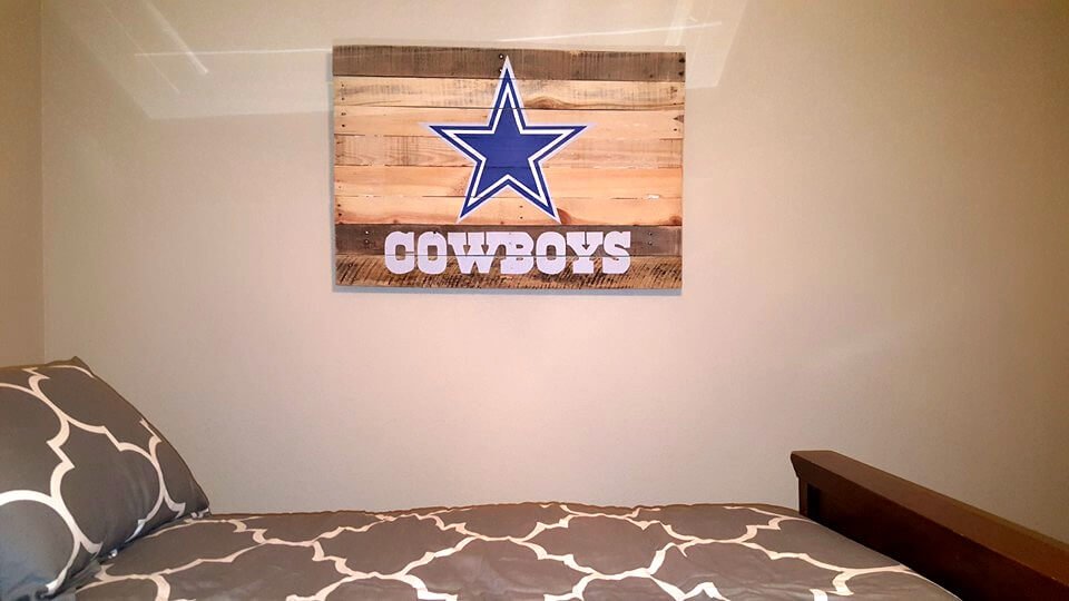 custom wooden pallet bedroom wall sign