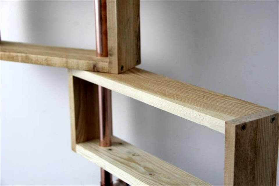 Recycled pallet shelf unit
