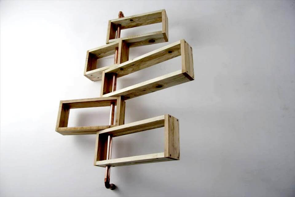 Repurposed pallet shelf unit