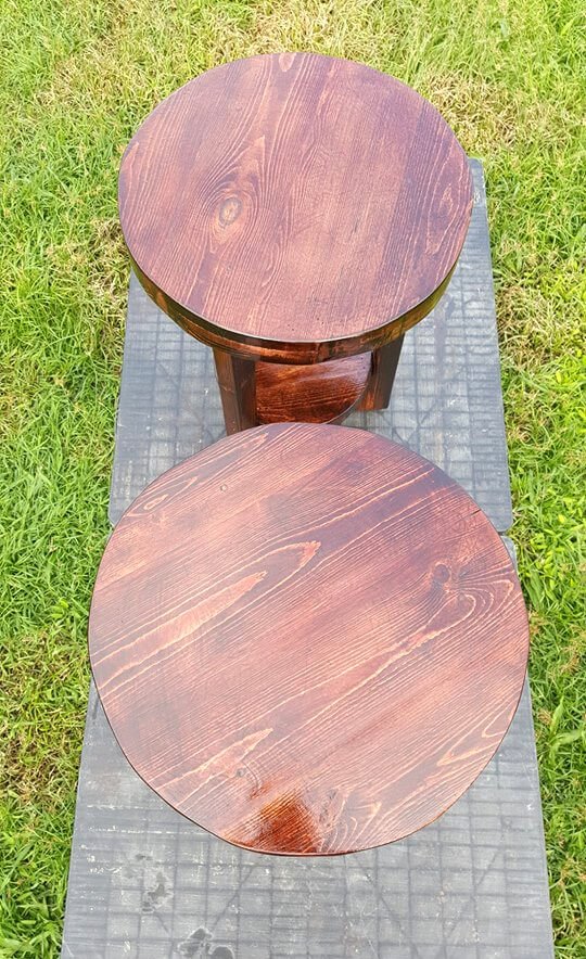 recycled pallet round wooden end tables