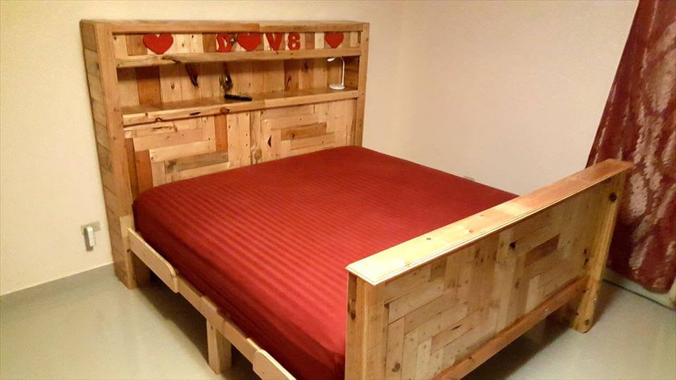 King Size Pallet Bed, Diy Pallet Headboard And Footboard